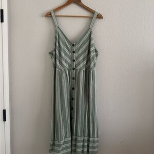 Universal Thread Sage Striped Midi Dress